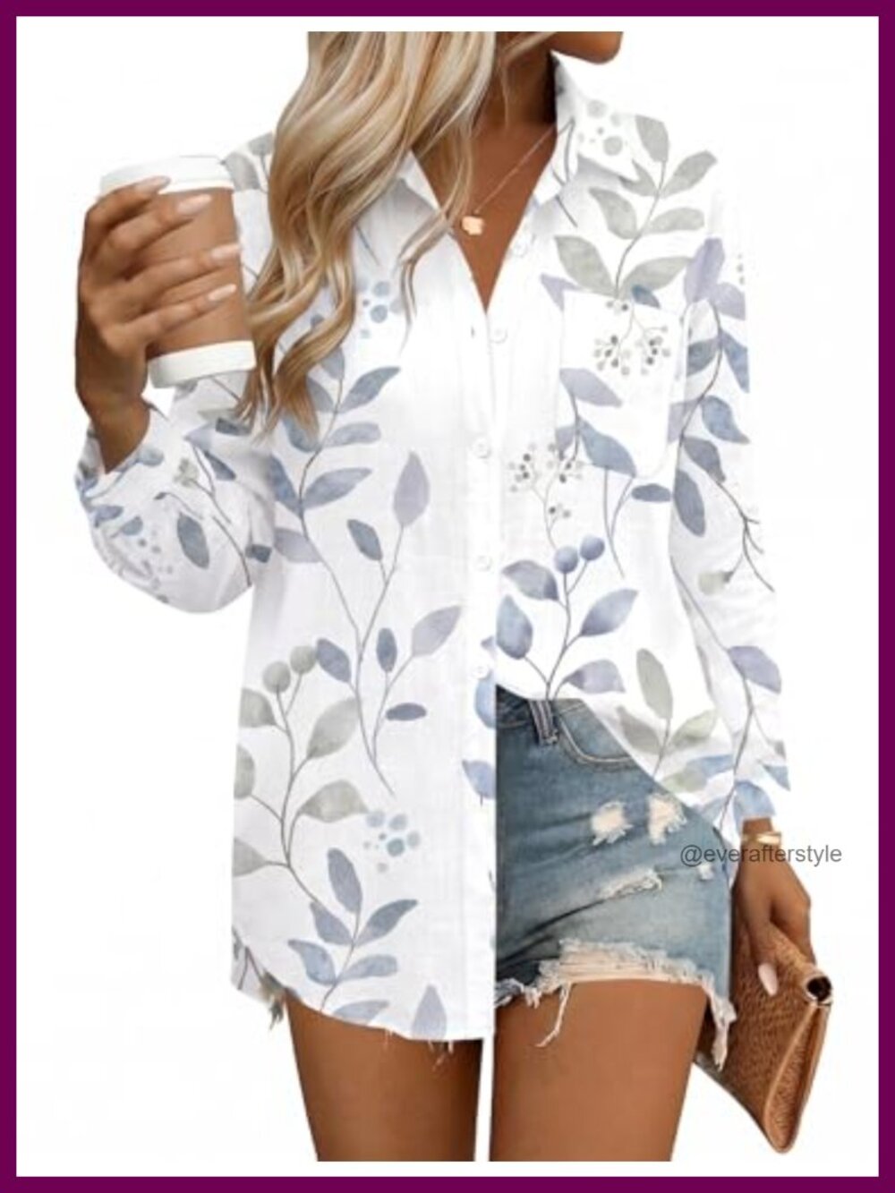 Linen Cotton Button Down Shirt Long Sleeve Loose Fit Blouse